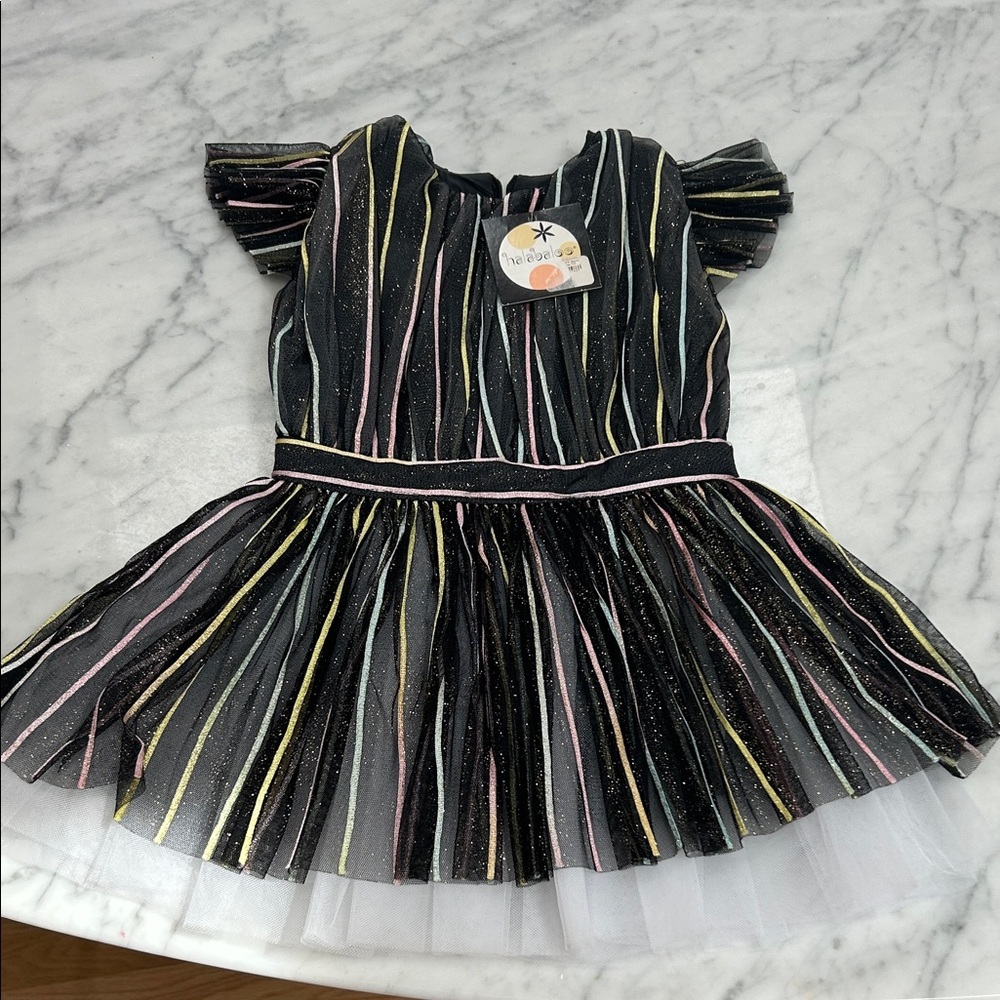Striped Glitter Dress for Kids
